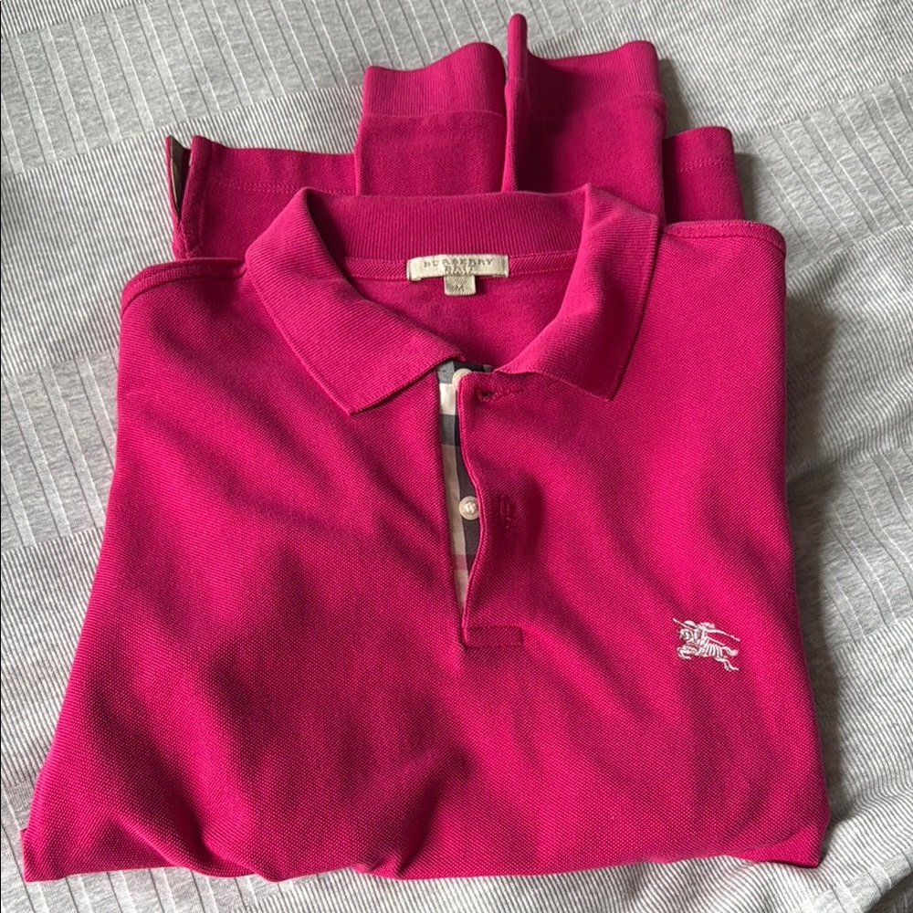 Burberry Pink Polo Shirt Long sleeve
